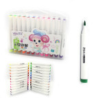 Фломастеры 24 цветов Zishu Mouse 237-24 трехгранные, наконечник кисточка, пластиковый бокс