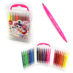 Фломастеры 24 цветов Zishu Mouse 249-24 круглые, двухсторонние, пластиковый бокс