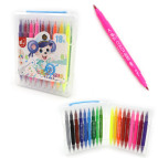 Фломастеры 18 цветов Zishu Mouse 249-18 круглые, двухсторонние, пластиковый бокс