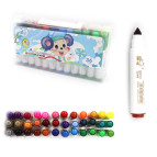 Фломастеры 36 цветов Zishu Mouse 248-36 круглые, укороченные толстые, пластиковый бокс