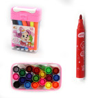 Фломастеры 18 цветов Zishu Mouse 207-18 круглые, смываемые, пластиковый бокс