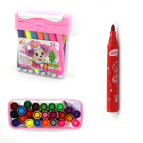 Фломастеры 24 цветов Zishu Mouse 207-24 круглые, смываемые, пластиковый бокс