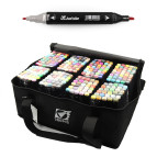 Скетч маркеры для рисования Touch черные двусторонние для бумаги набор 280шт в черном чехле 2362-280/40665ST