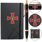 Ручка шариковая Parker 22032b24_W0010u IM Army Black Эмблема ВСУ + блокнот, Набор подарочный