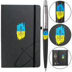 Ручка шариковая Parker 15632b24_T1026u Jotter Originals Black Тризуб + блокнот Набор подарочный
