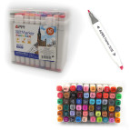 Скетч маркеры для рисования Aodemei двусторонние для бумаги набор 60 шт квадратные M6138-60