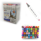 Скетч маркеры для рисования Aodemei двусторонние для бумаги набор 48 шт квадратные M6138-48