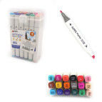 Скетч маркеры для рисования Aodemei двусторонние для бумаги набор 18 шт квадратные M6138-18