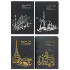 Блокнот А6 32л. Лидер 50-21С Города (черные страницы) А6-21-С