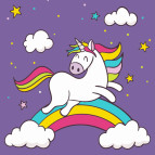 Картина раскраска по  номерам на холсте - 20*20см Strateg HH5451 Сказочный единорог