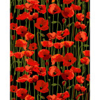 Картина раскраска по номерам на холсте - 40*50см Strateg черный холст AH1023 Маковое поле