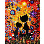 Картина раскраска по номерам на холсте - 40*50см Strateg VA-2293 Красочные котики