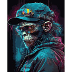 Картина раскраска по номерам на холсте - 40*50см Strateg GS904 Суровая обезьяна