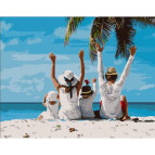 Картина раскраска по номерам на холсте - 40*50см Strateg HH003 Семейный отдых