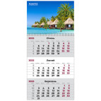 Календарь настенный квартальный  2025 Axent на 1 спирали 29,7*63см 8801-25-1-A Maldives 1