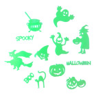 Хеллоуин Набор декоративных элементов Halloween Fluorescent Микс 12шт, светятся в темноте №653/23-111