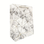 Пакет подарочный бумажный 25*32*11см Мрамор с фольгой 3008-M