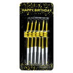 Свечи-набор для торта Лидер 6 свечек по 12см Золотые волны 2081