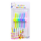 Свечи-набор для торта Лидер 6 свечек по 12см Макарун волны 2362