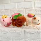 Игрушка мягкая Капибара на руку с рюкзачком браслет h-15см 750-3