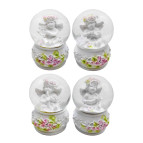 Сувенир Новогодний шар со снегом d-4,5см Ангел, светящийся, ассорти 8868