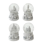 Сувенир Новогодний шар со снегом d-4,5см Дед Мороз, Снеговик, светящийся, ассорти 9804