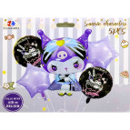 Шарик воздушный Лидер-ZYBalloon набор 5шт разного размера, Куроми Kuromi, ассорти 2016