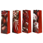 Пакет подарочный бумажный 35*12*9см Новогодний Бутылочный №2605