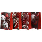 Пакет подарочный бумажный 23*18*10см Новогодний с фольгой 2605-S