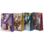 Пакет подарочный бумажный 32*26*10см с фольгой 6079-M