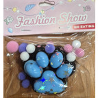 Игрушка антистрес Сквиш Таба Лапка Котика большая 7см 1шт арт1347-1 черная с голубым