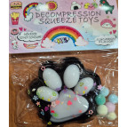 Игрушка антистрес Сквиш Таба Лапка Котика большая 7см 1шт арт1318-4 черная с белым