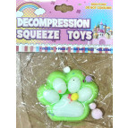 Игрушка антистрес Сквиш Таба Лапка Котика большая 7см 1шт арт1318-5 зеленая с белым