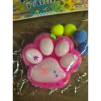 Игрушка антистрес Сквиш Таба Лапка Котика большая 7см 1шт арт1318-3 розовая с белым