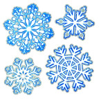 Наклейки детские 18*23см Новогодние снежинки, в ассортименте PCB-00*