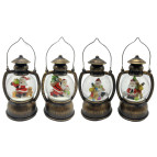 Сувенир Новогодний фонарь LED 13*8,5*7,3см №FD-2248 + шар со снегом d-6см, ассорти