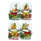 Сувенир Новогодний шар со снегом d-4,5см Дед Мороз - Снеговик на трубе, ассорти SK-116