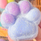 Игрушка антистрес Сквиш Таба Лапка Котика большая 7см 1шт арт1346-0 радужная пушистая