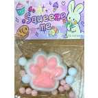 Игрушка антистрес Сквиш Таба Лапка Котика большая 7см 1шт арт1346-8 белая с розовым пушистая