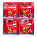 Набор Новогодний керамический Чашка 350мл, ложечка и блюдечко HK-2168-B