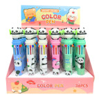 Ручка шариковая с насадкой 10-ти цветная Панда ассорти ZS-813/13560