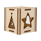 Заготовка для декорирования Rosa Talent (фанера) подсвечник Праздничные огоньки-3 6*6*6см 4801766