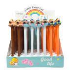 Ручка шариковая с насадкой Капибара Лидер ассорти, синяя №47-C