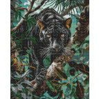 Алмазная живопись мозаика по номерам на холсте - 40*50см Идейка АМО8026 Грациозная пантера