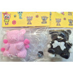 Игрушка антистрес Сквиш Таба Медвежонок рифленый черный/розовый 1шт