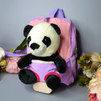 Рюкзак (ранец) школьный дошкольный маленький 25*21*6см с игрушкой Панда 24-2363
