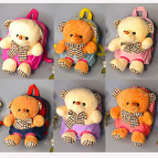 Рюкзак (ранец) школьный дошкольный маленький 25*21*6см с игрушкой Мишка 24-2385