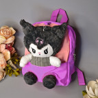 Рюкзак (ранец) школьный дошкольный маленький 25*21*6см с игрушкой Kuromi Куроми 24-2423