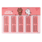 Подложка на стол Yes пластиковая 42,5*29см с таблицей умножения Line Friends. Choco and Cony 492255