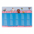 Подложка на стол Yes пластиковая 42,5*29см с таблицей умножения Line Friends. Together 492254